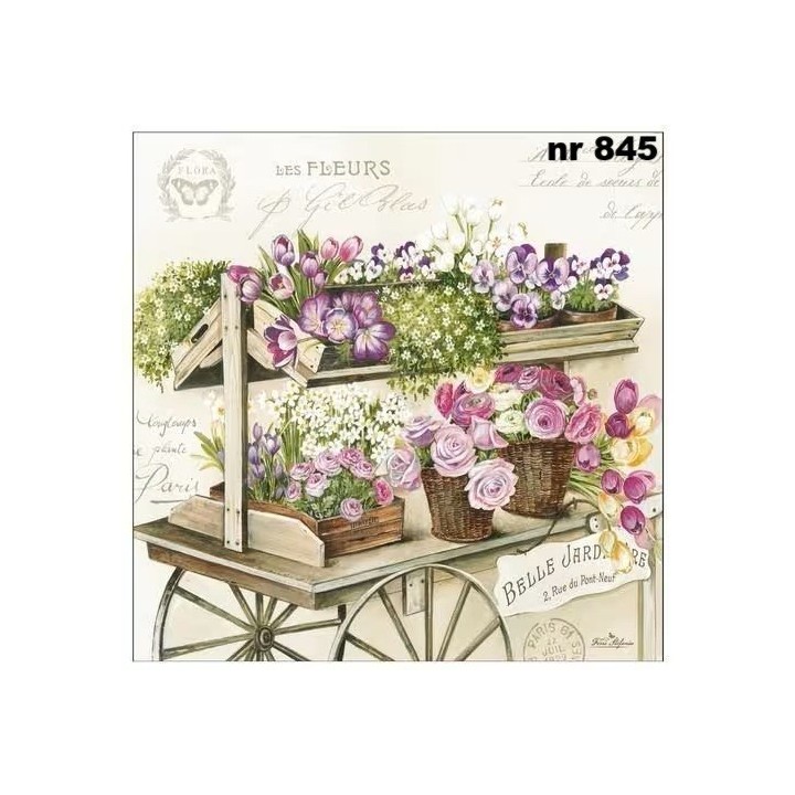 Les fleurs servet 33x33cm