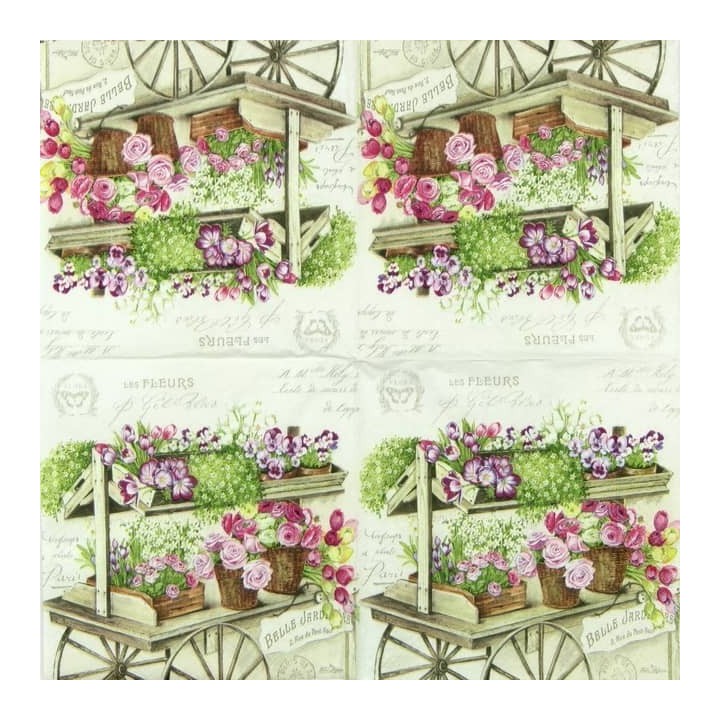 Les fleurs servet 33x33cm