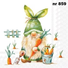 Pascal - Gnome as gardener servet 33x33cm