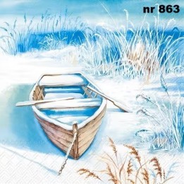 The boat in the ice servet 33x33cm