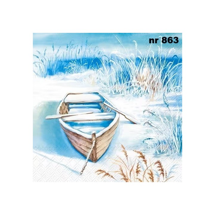 The boat in the ice servet 33x33cm