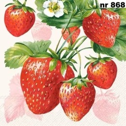 Strawberry fruits cream servet 33x33cm