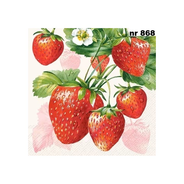 Strawberry fruits cream servet 33x33cm