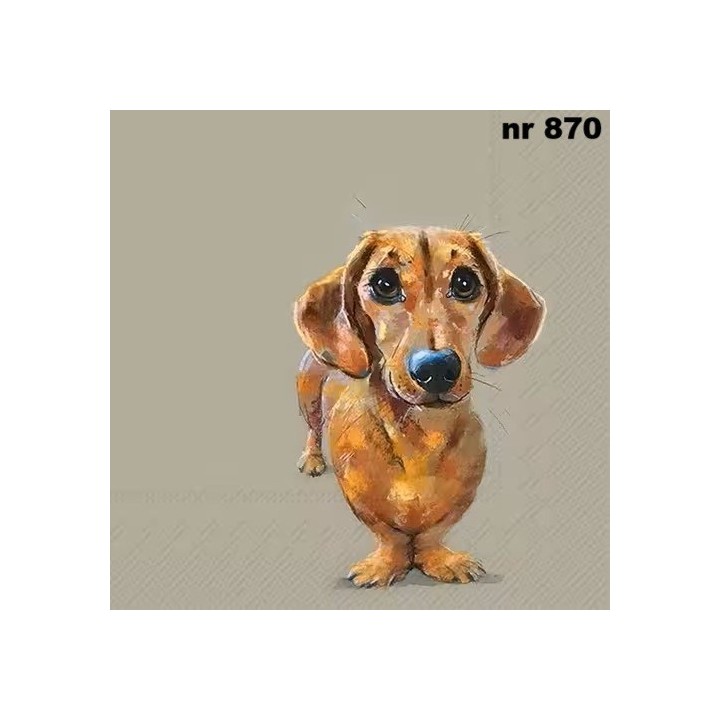 Dog Buddy - dachshund servet 33x33cm