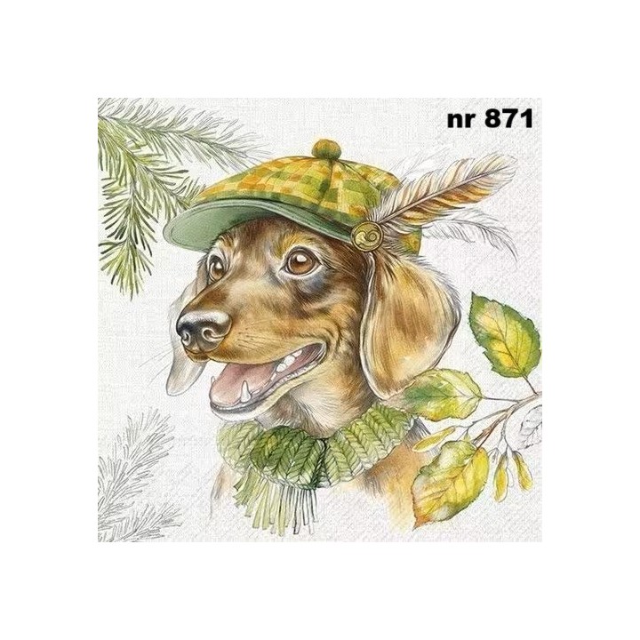 Dachshund servet 33x33cm