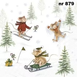 Winter snow fun servet 33x33cm