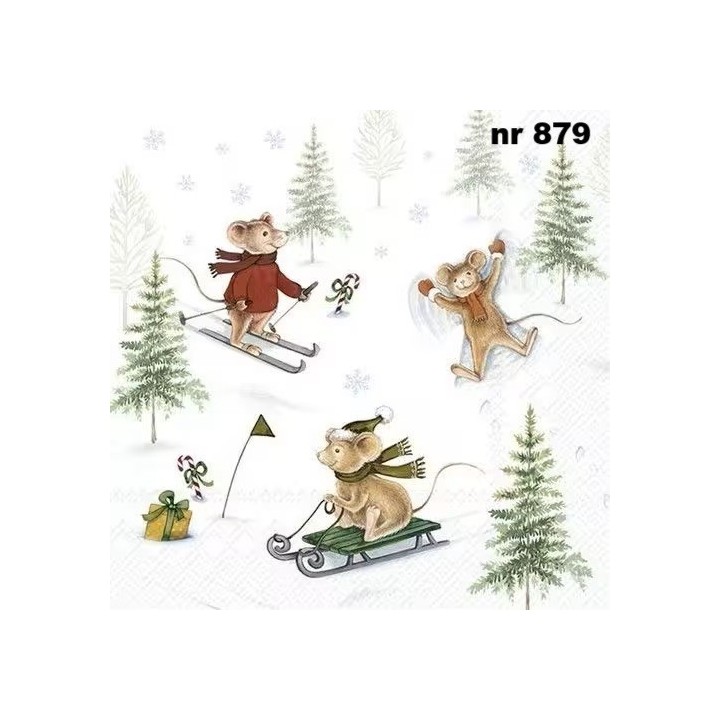 Winter snow fun servet 33x33cm