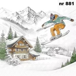 Ski vacations servet 33x33cm