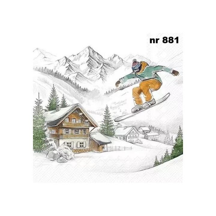 Ski vacations servet 33x33cm
