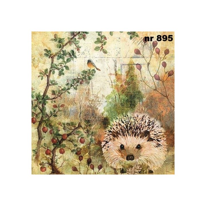 Autumn hedgehog servet 33x33cm