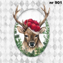 Deer in frame servet 33x33cm