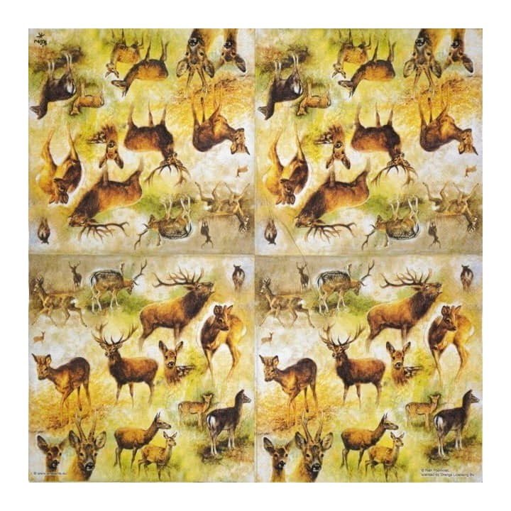 Collage of Deers servet 33x33cm