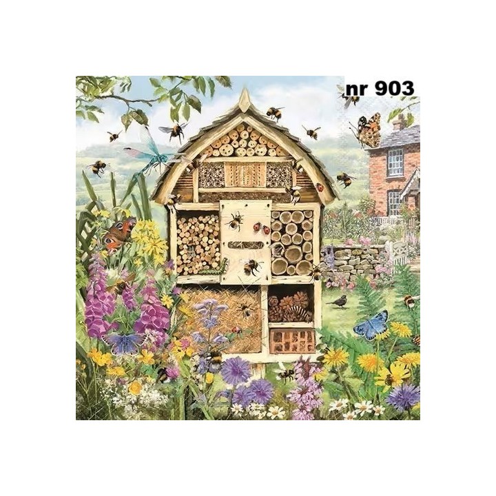 Bee hotel servet 33x33cm
