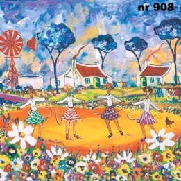Portchie Art the hula hoop girls servet 33x33cm
