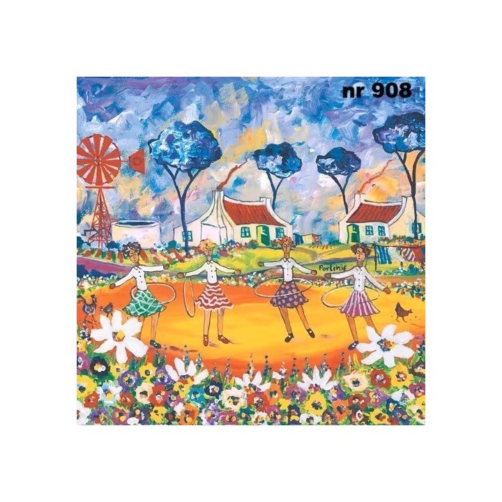 Portchie Art the hula hoop girls servet 33x33cm