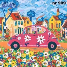 Portchie Art the city girl pink car servet 33x33cm