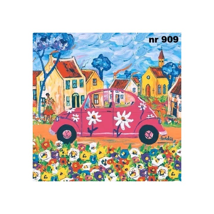Portchie Art the city girl pink car servet 33x33cm