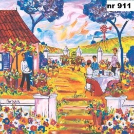 Portchie Art lunch in the garden servet 33x33cm