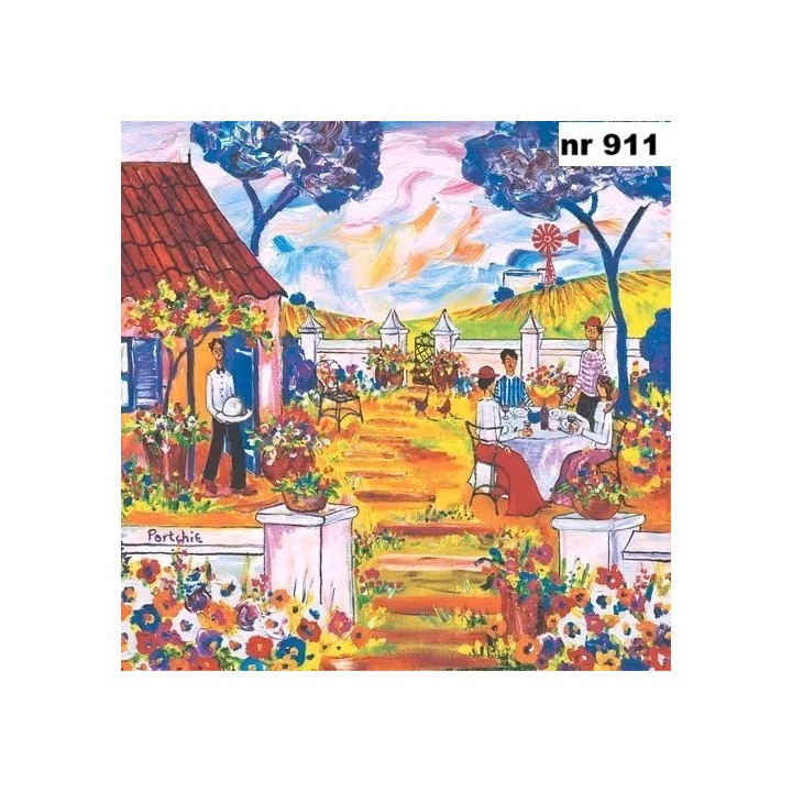 Portchie Art lunch in the garden servet 33x33cm