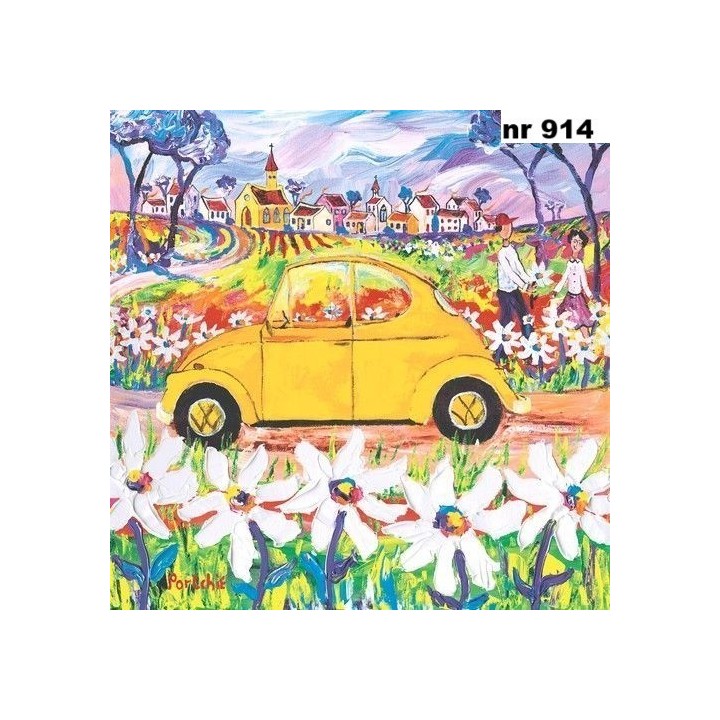 Portchie Art the yellow beetle servet 33x33cm