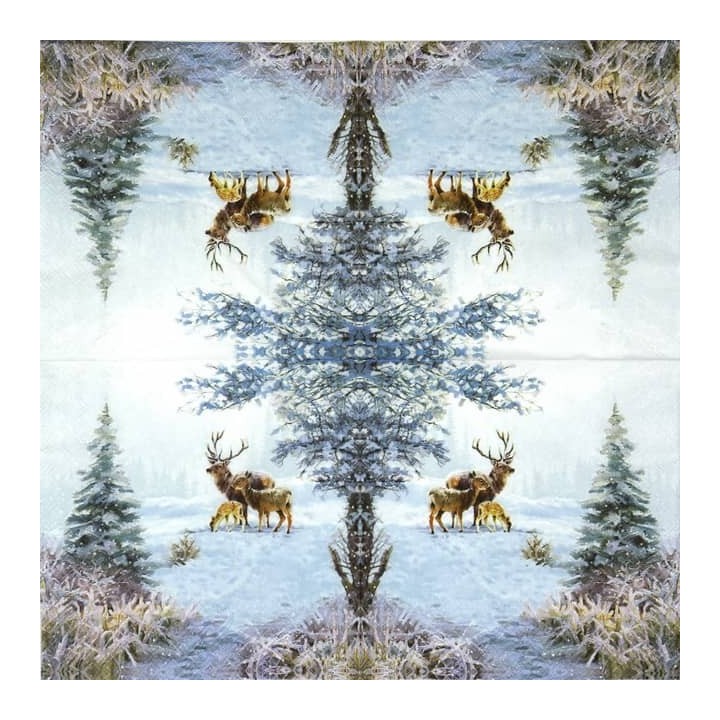 Deer family servet 33x33cm