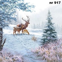 Deer family servet 33x33cm