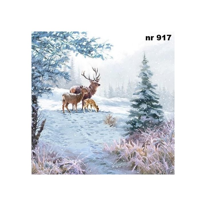 Deer family servet 33x33cm