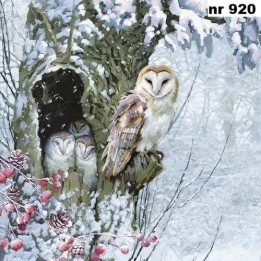 Barn owl servet 33x33cm