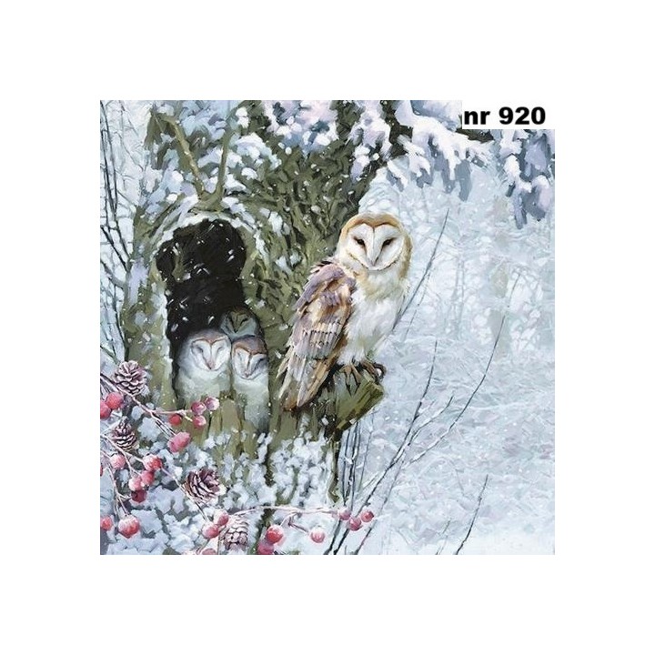 Barn owl servet 33x33cm