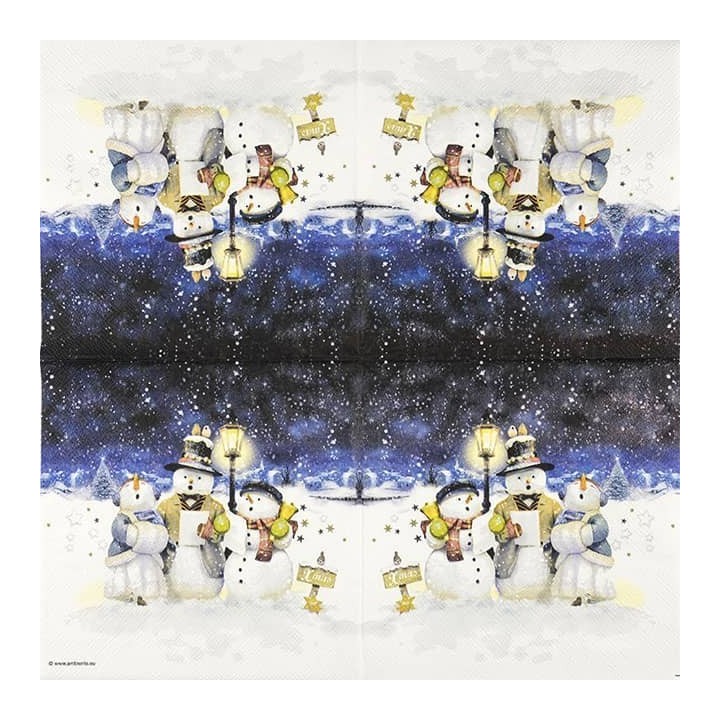 Singing snowmen servet 33x33cm