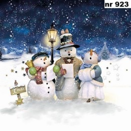 Singing snowmen servet 33x33cm