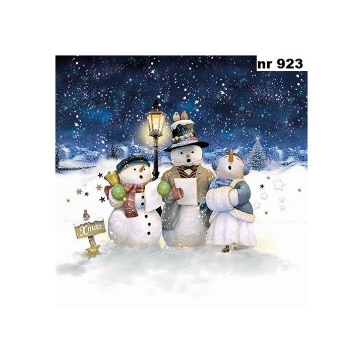 Singing snowmen servet 33x33cm