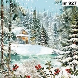 Cabin in the woods servet 33x33cm