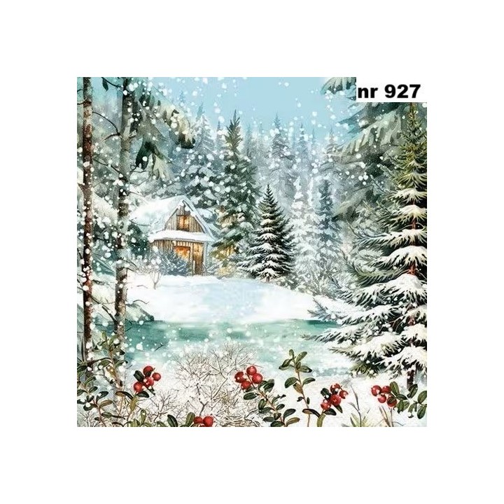 Cabin in the woods servet 33x33cm