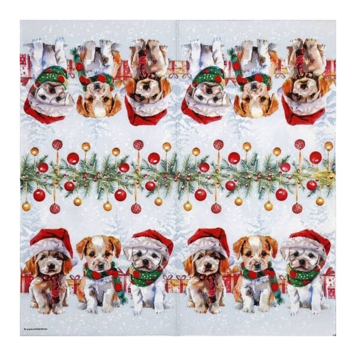 Funny cute puppies servet 33x33cm
