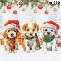 Funny cute puppies servet 33x33cm