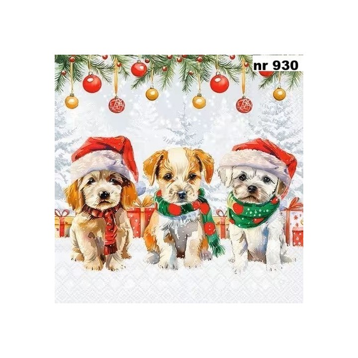 Funny cute puppies servet 33x33cm