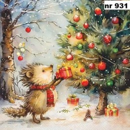 Present for hedgehog servet 33x33cm
