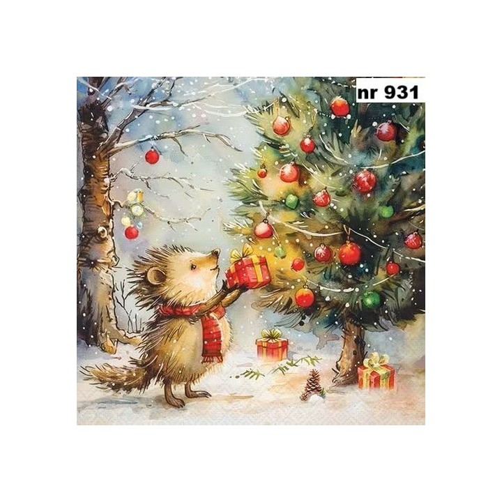 Present for hedgehog servet 33x33cm