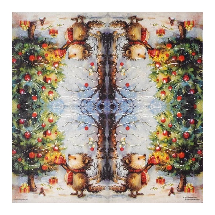Present for hedgehog servet 33x33cm