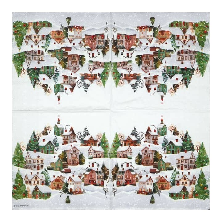 Winter village servet 33x33cm