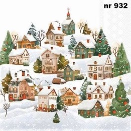 Winter village servet 33x33cm