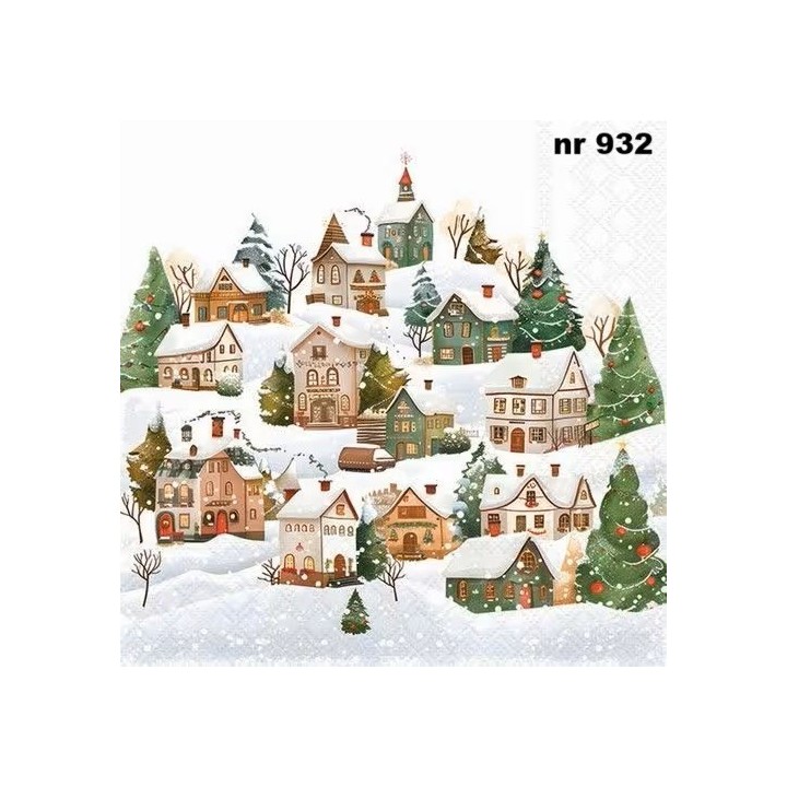 Winter village servet 33x33cm