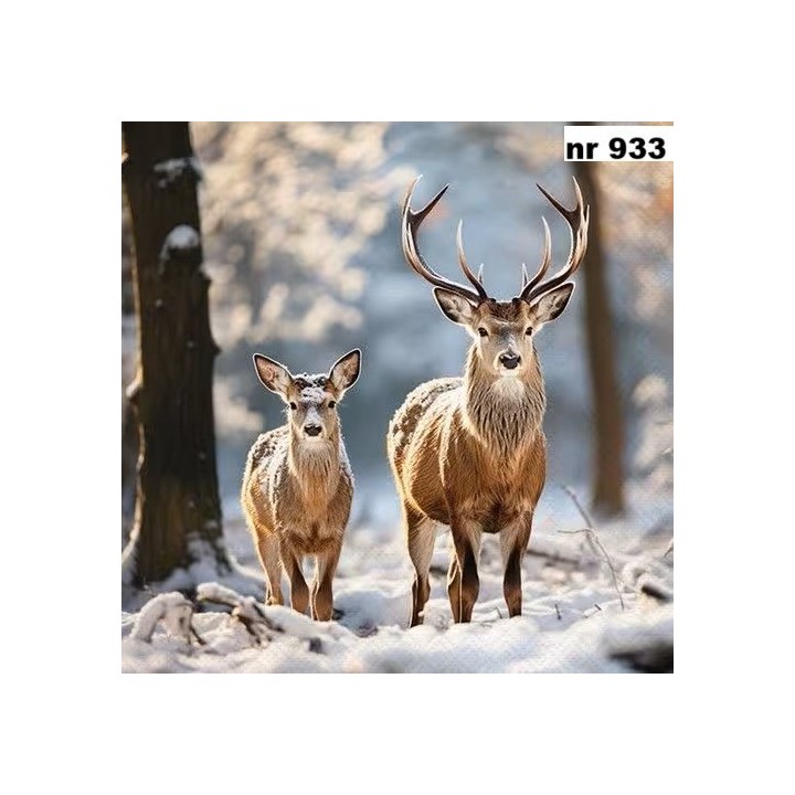 Deer in the forest servet 33x33cm