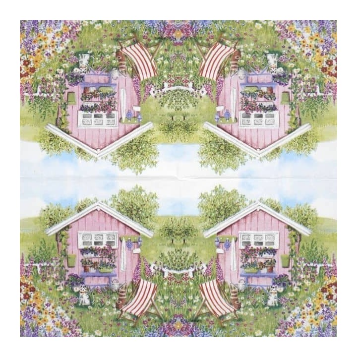 Maison rose servet 33x33cm