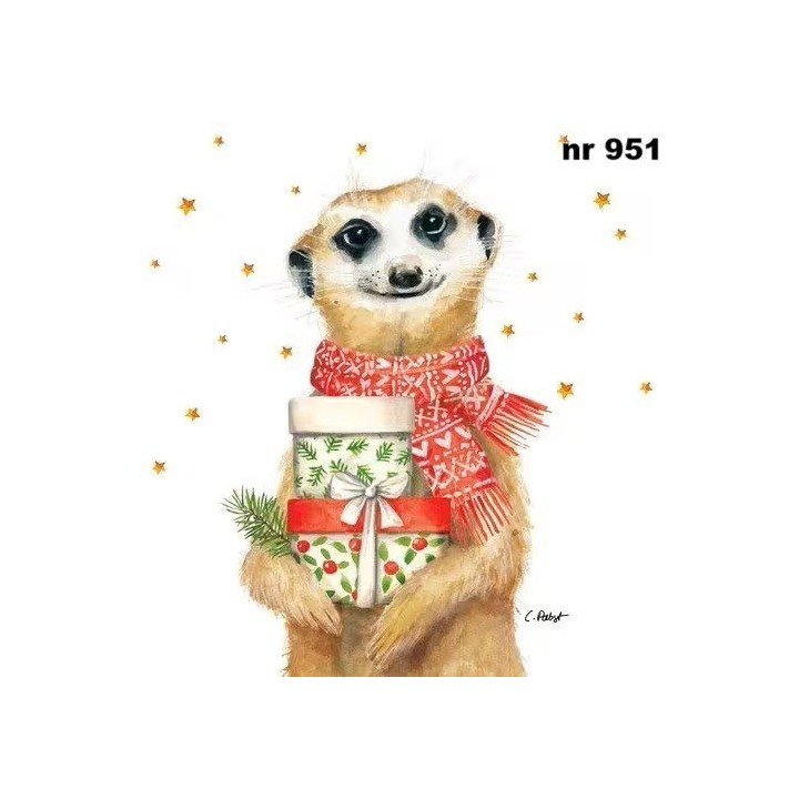 Joseph meerkat servet 33x33cm