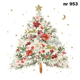 Beautiful christmas tree servet 33x33cm