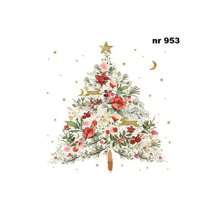 Beautiful christmas tree servet 33x33cm
