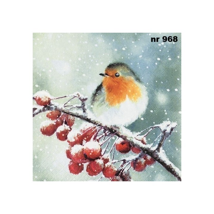 Hello Robin servet 33x33cm