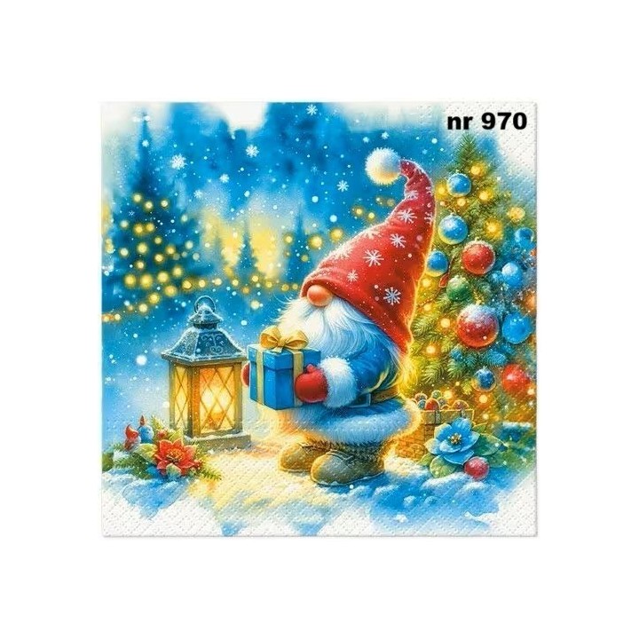Gnom Christmas Gift servet 33x33cm